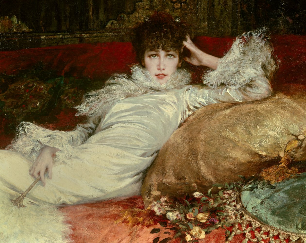Porträt der Komikerin Sarah-Henriette Bernard, genannt Sarah Bernhardt (1844-1923) von Georges Clairin