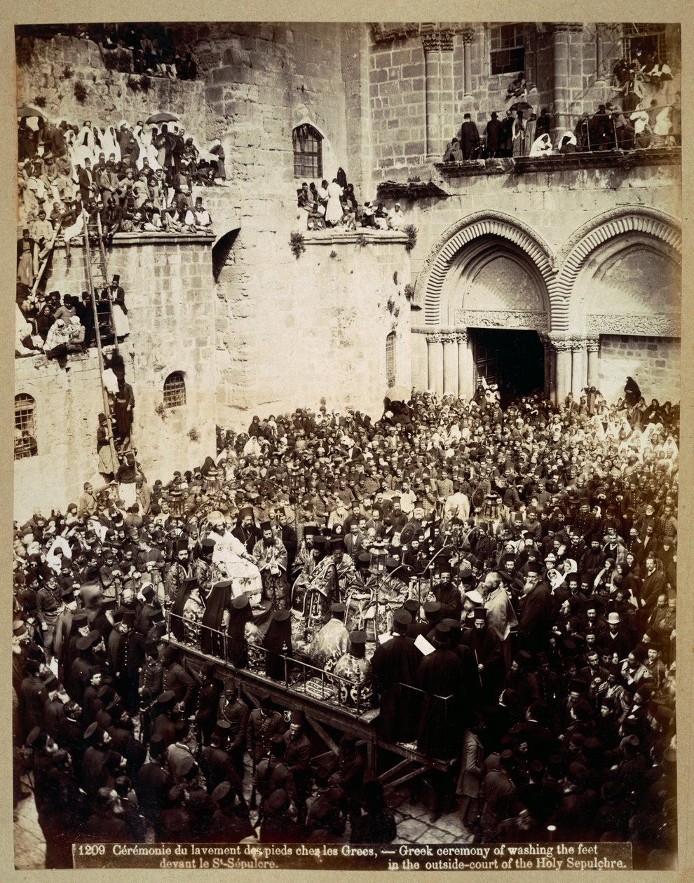Zeremonie der Fußwaschung, Kirche des Heiligen Grabes, Jerusalem von Georges Jeannin