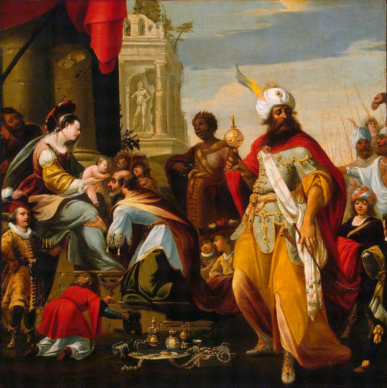 Die Anbetung der Könige, vor 1624 von Georges Lallemand