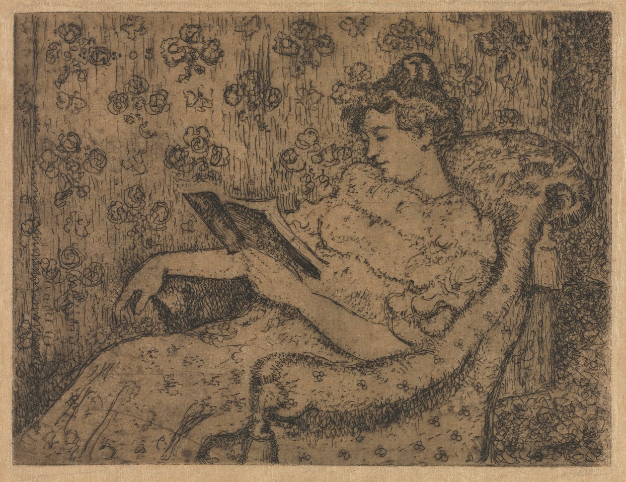 Sitzende Frau beim Lesen von Georges Lemmen
