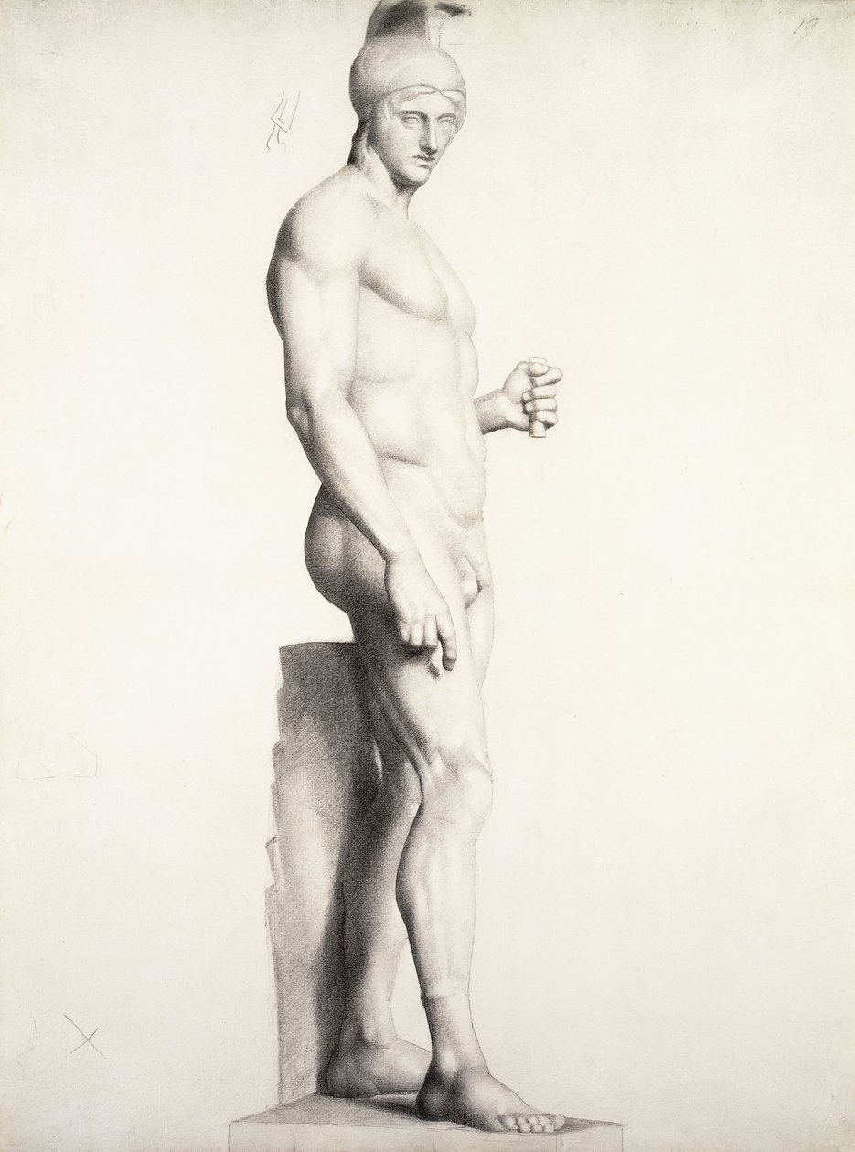 Krieger mit Helm, im Profil, 1875-1878 von Georges Pierre Seurat