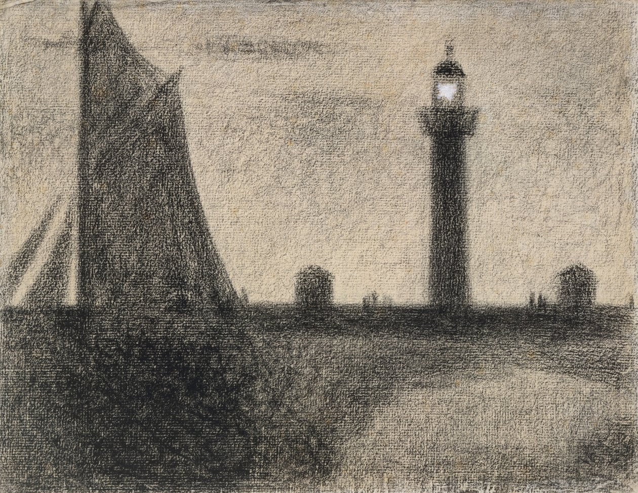 Der Leuchtturm in Honfleur, 1886 von Georges Seurat