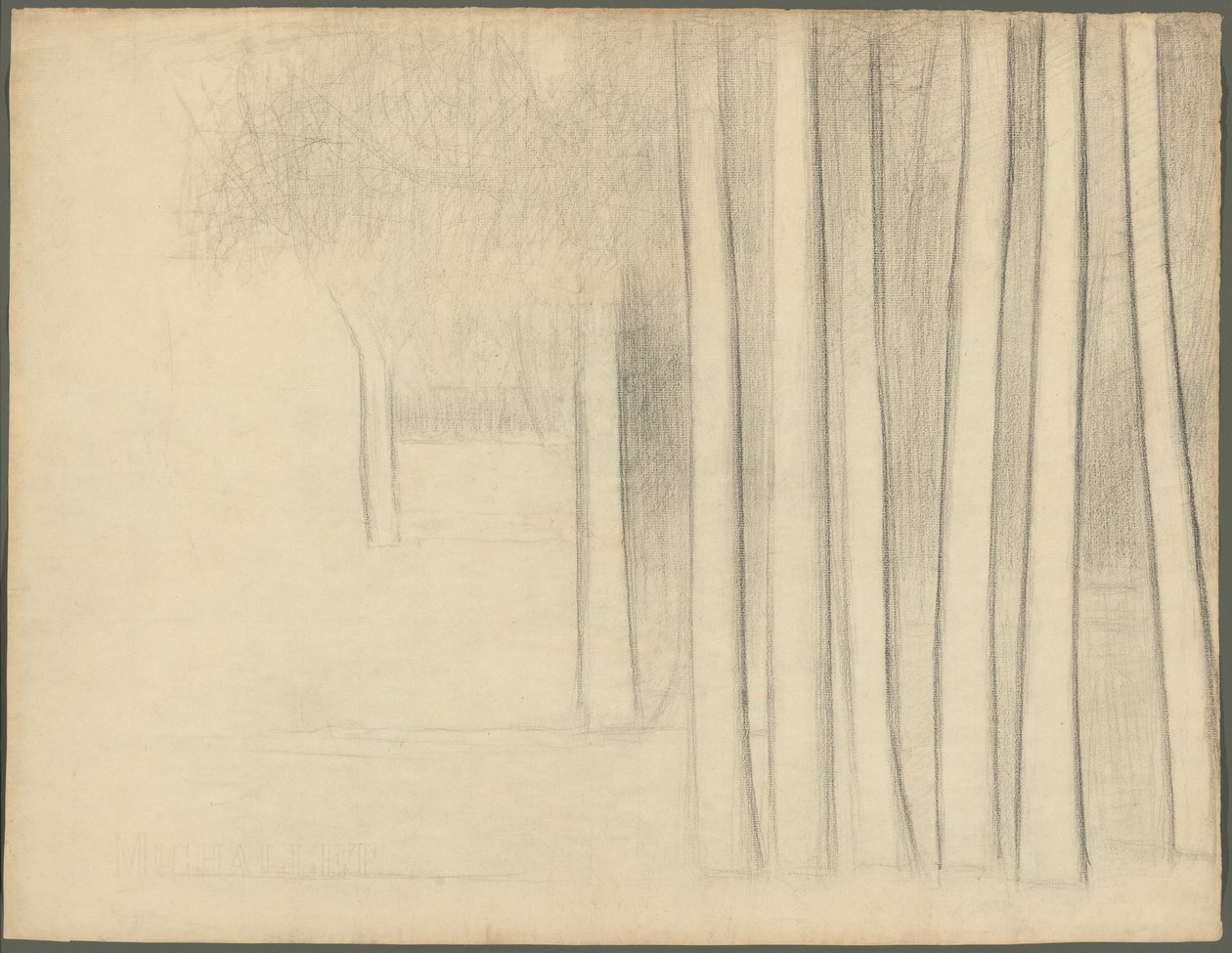 Baumstämme (Studie für La Grande Jatte) von Georges Seurat