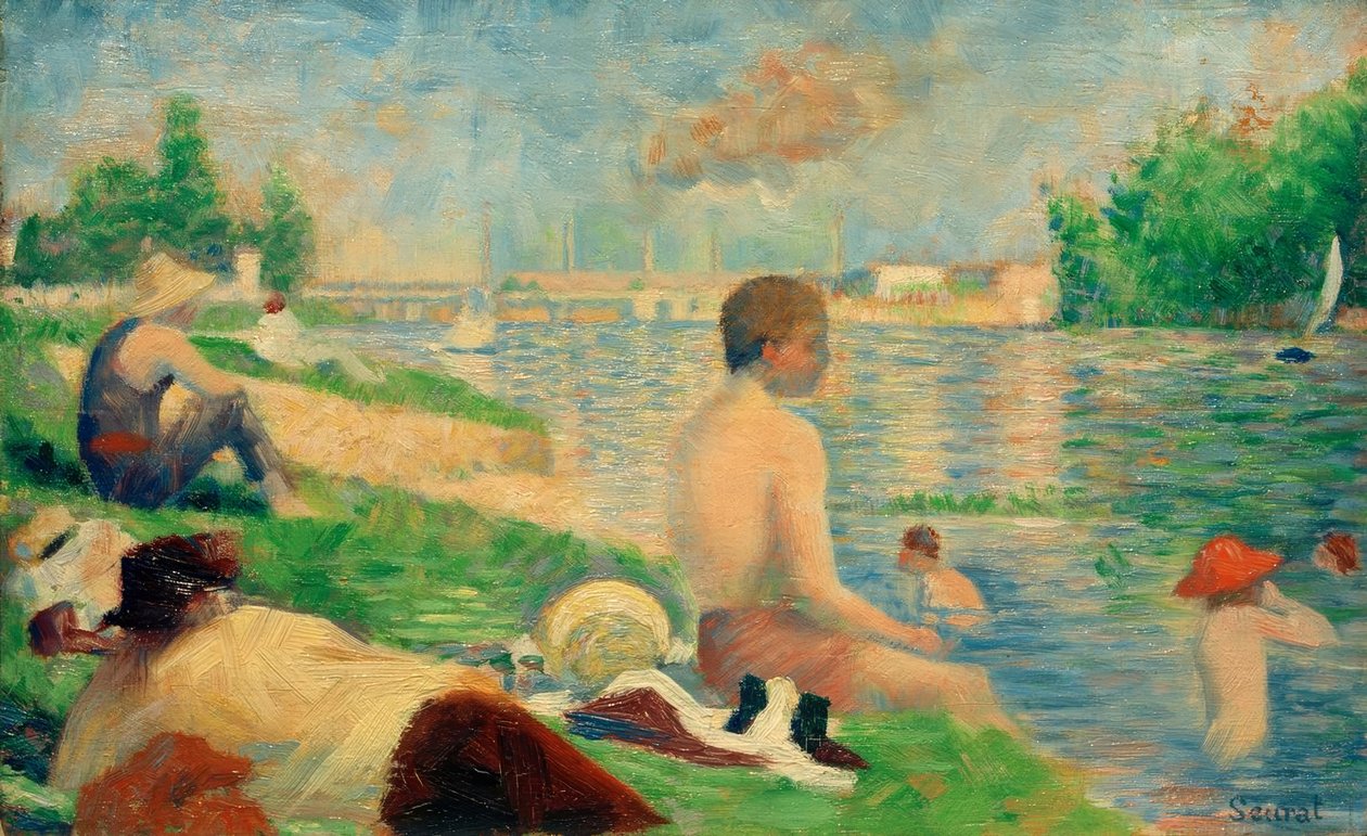 Badeplatz Asnières (Finale Studie) von Georges Seurat