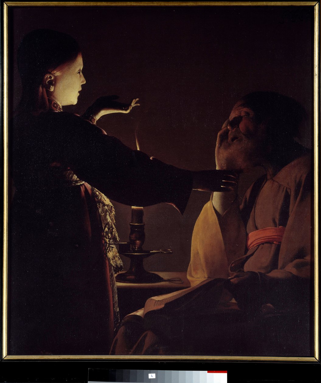 Erscheinung des Engels an den Heiligen Joseph (auch bekannt als Der Traum des Heiligen Joseph). Gemälde von Georges de La Tour (1593-1652) von Georges de La Tour