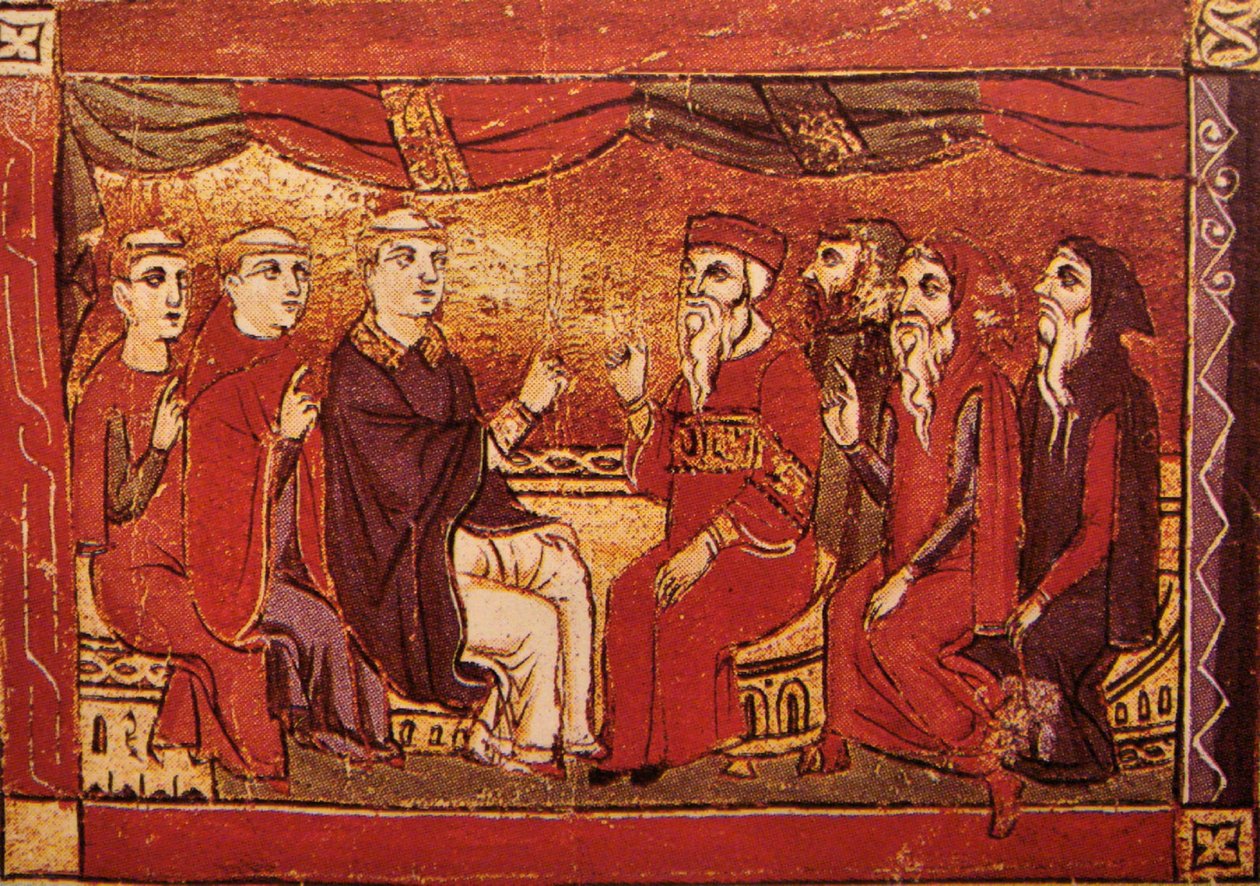 Katholiken und orientalische Christen debattieren, Atlas des Kreuzzüge, Akkon 1290 von Georgia Levan Ramishvili from Tbilisi