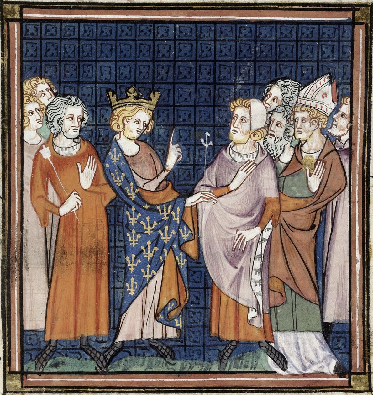 Konzil von Reims, Grandes chroniques de France, Royal 16 G VI f.258, ca. 1332-1350 von Georgia Levan Ramishvili from Tbilisi