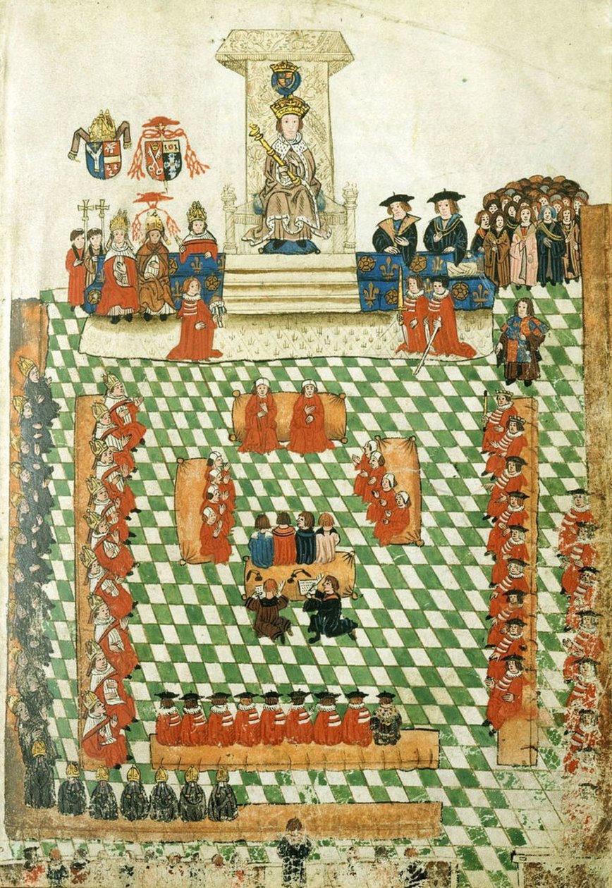 König Heinrich VIII. bei der Eröffnung des Parlaments von England im Bridewell Palace, 1523 von Georgia Levan Ramishvili from Tbilisi