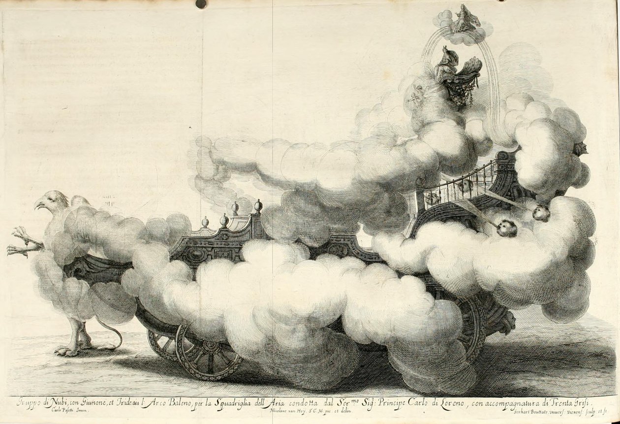 Sieg-Streit des Lufts und Wassers. Freuden-Fest zu Pferd - Der Wagen (1667) von Gerard Bouttats