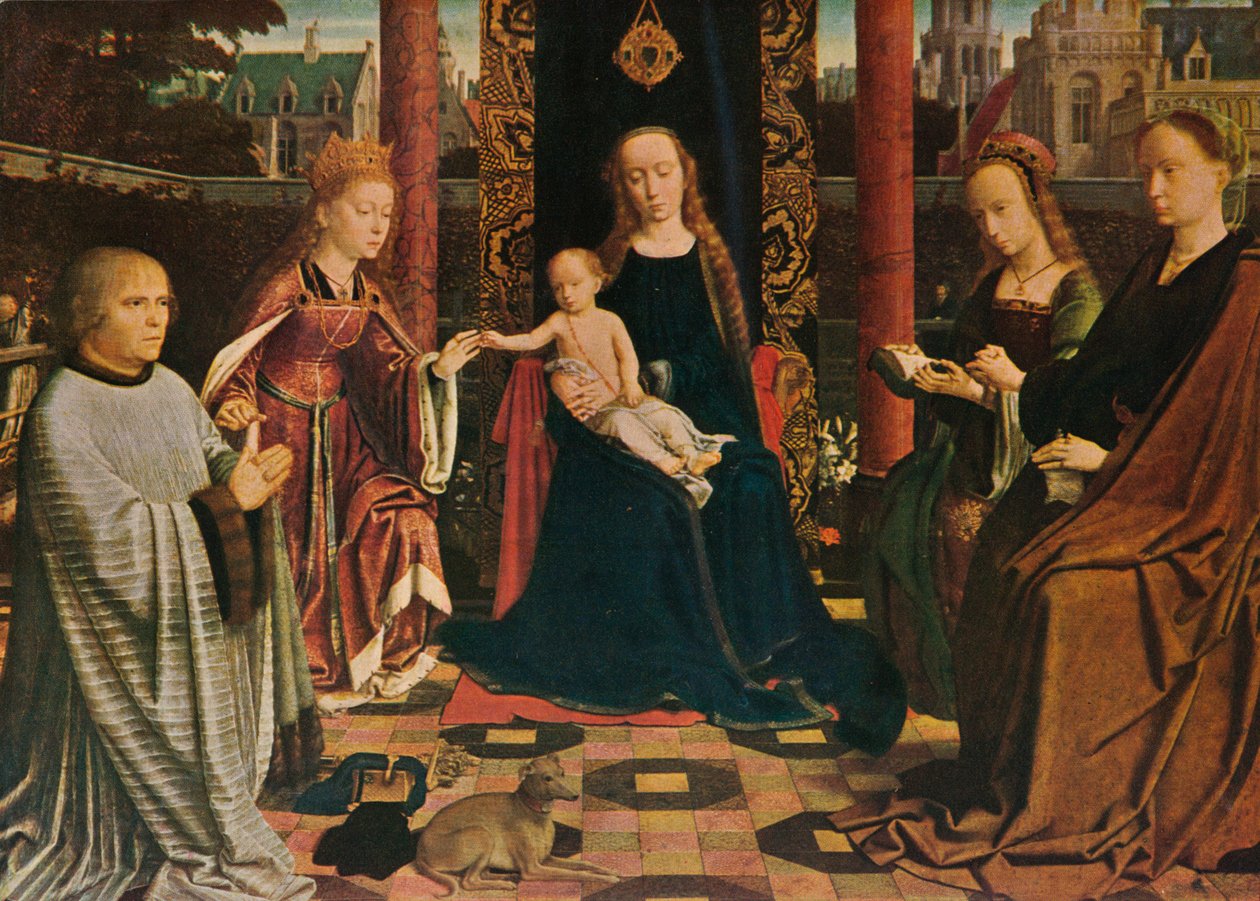 Die Jungfrau und das Kind mit Heiligen und Stifter, 1510, 1909 von Gerard David