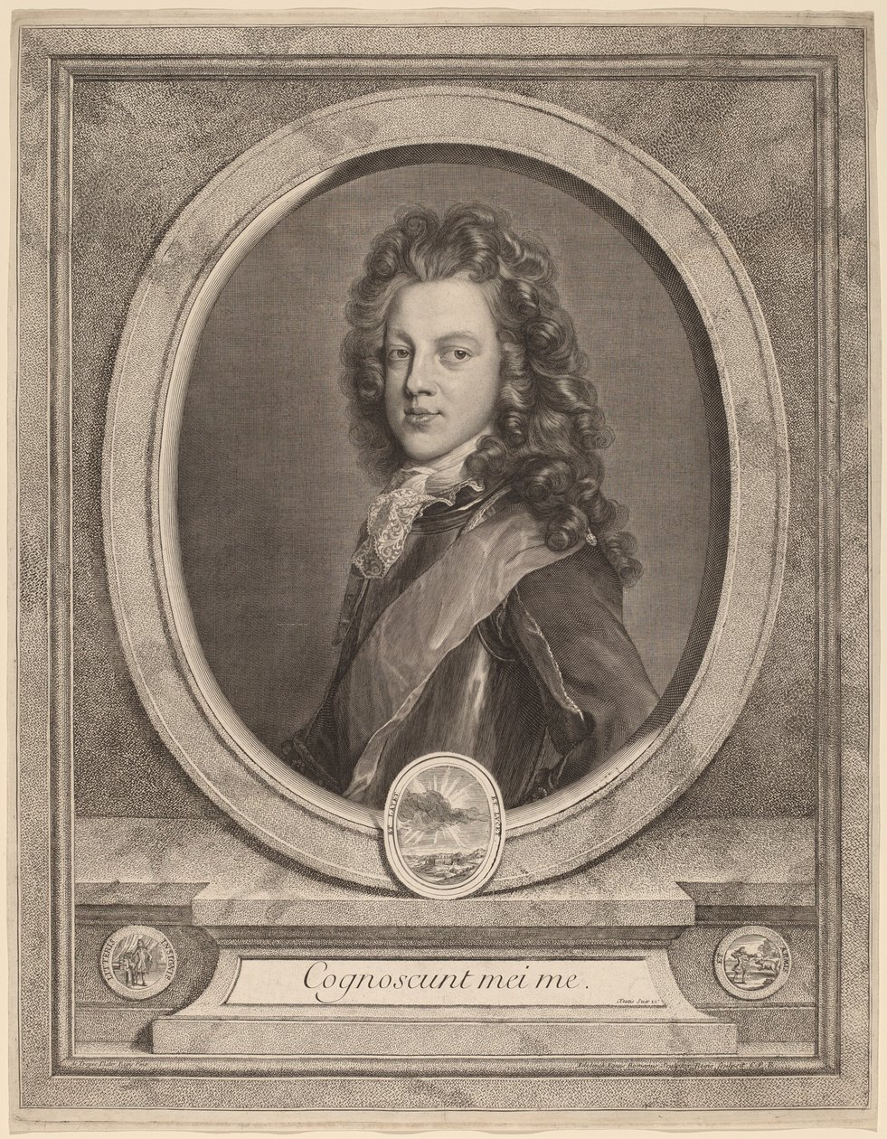 James III, Prinz von Wales von Gerard Edelinck after François de Troy