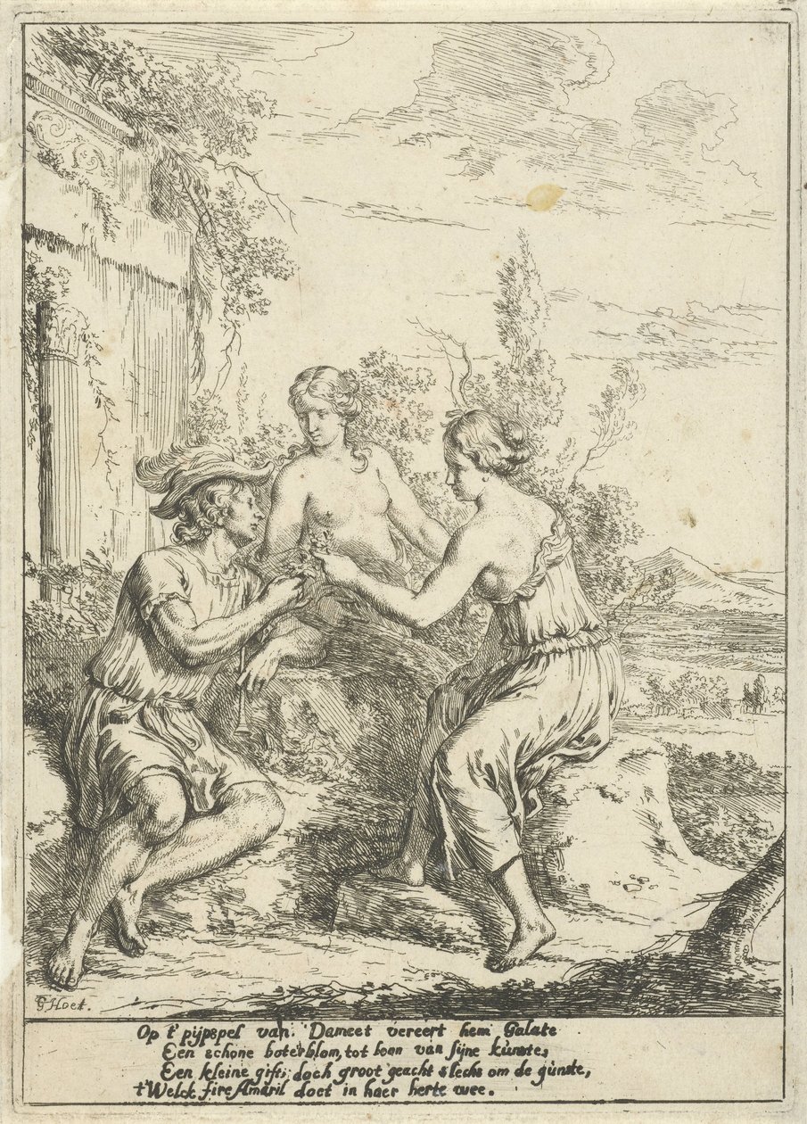 Pastorale Szene mit Dameet, Galate und Amaril von Gerard Hoet (I)