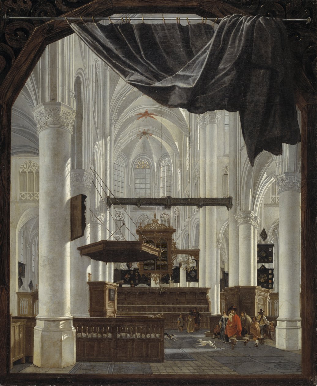 Innenraum der Sint Gertrudiskerk in Bergen op Zoom von Gerard Houckgeest