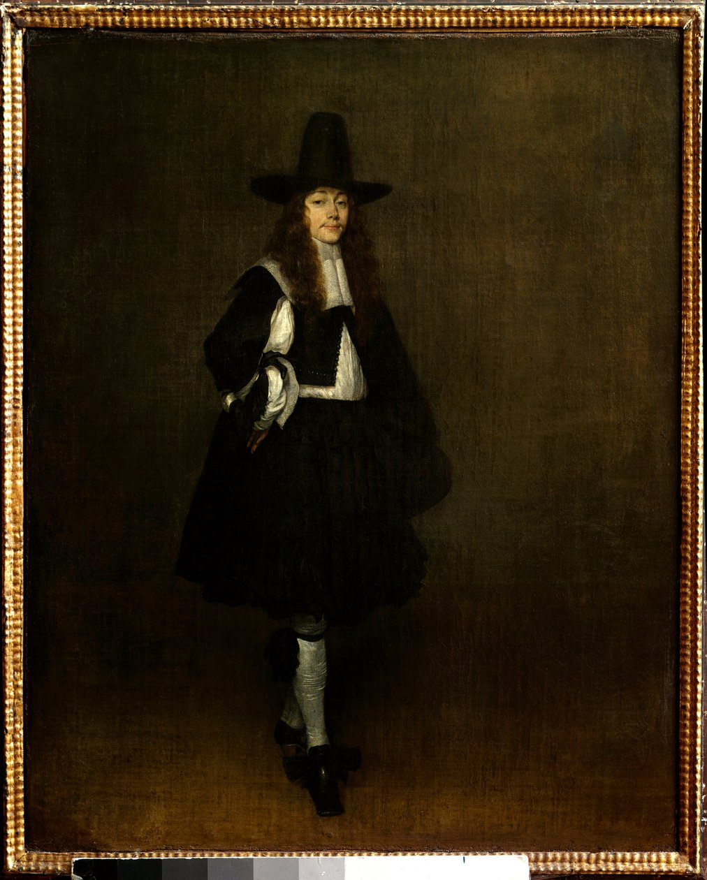 Porträt eines Mannes in Schwarz von Gerard ter Borch