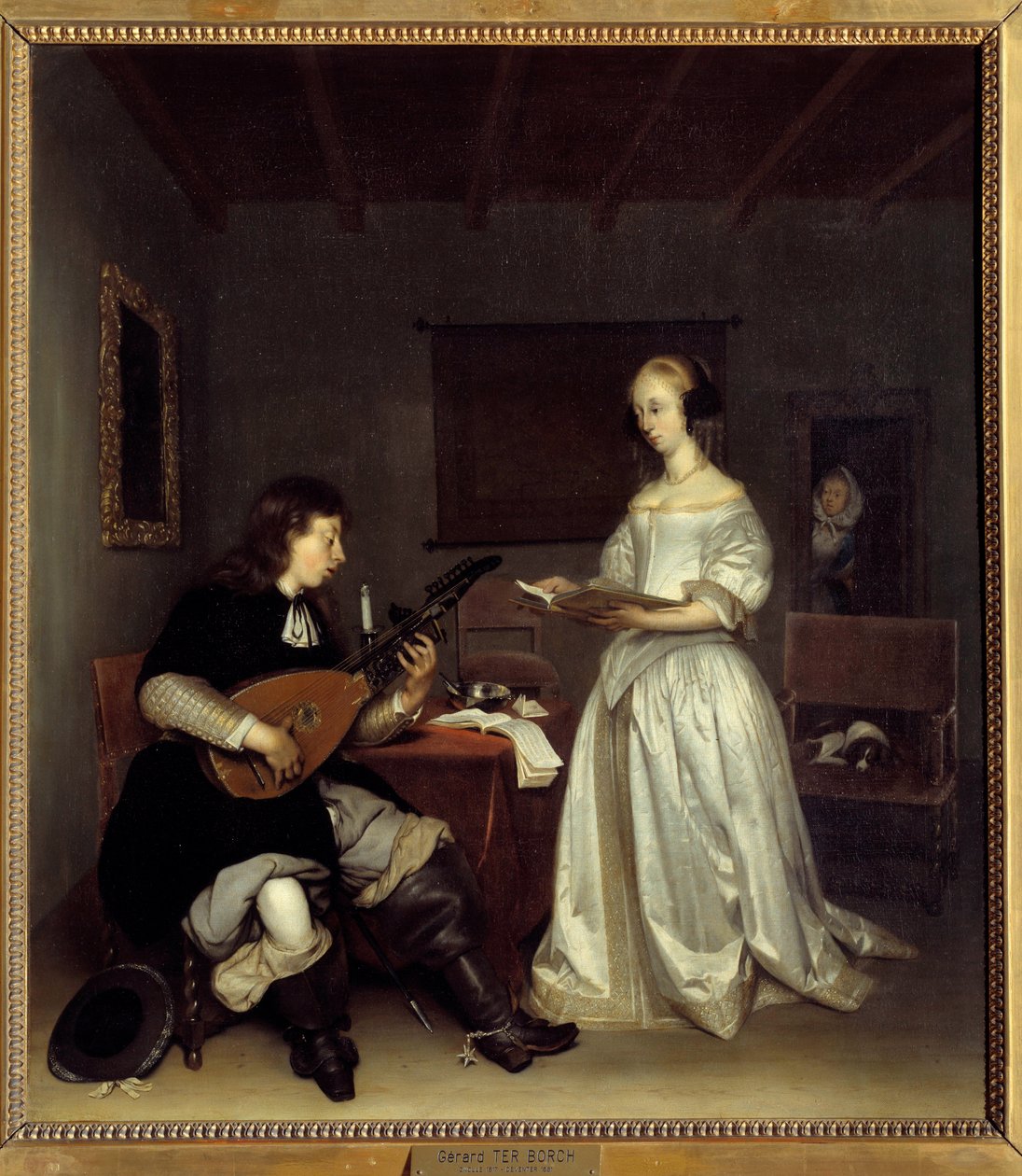 Das Duo; Sänger und Lautenspieler. Gemälde von Gerard Ter Borch von Gerard ter Borch