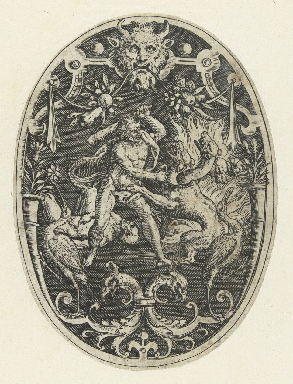 Flächendekoration: Herkules tötet das Monster Geryon von Gerard de Jode