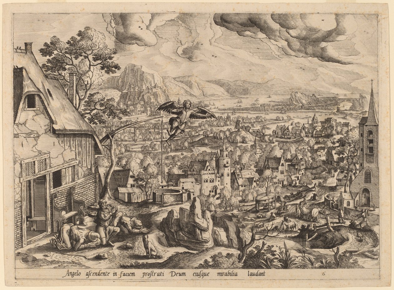 Der Engel verlässt Tobias und seine Familie von Gerard de Jode after Hans Bol