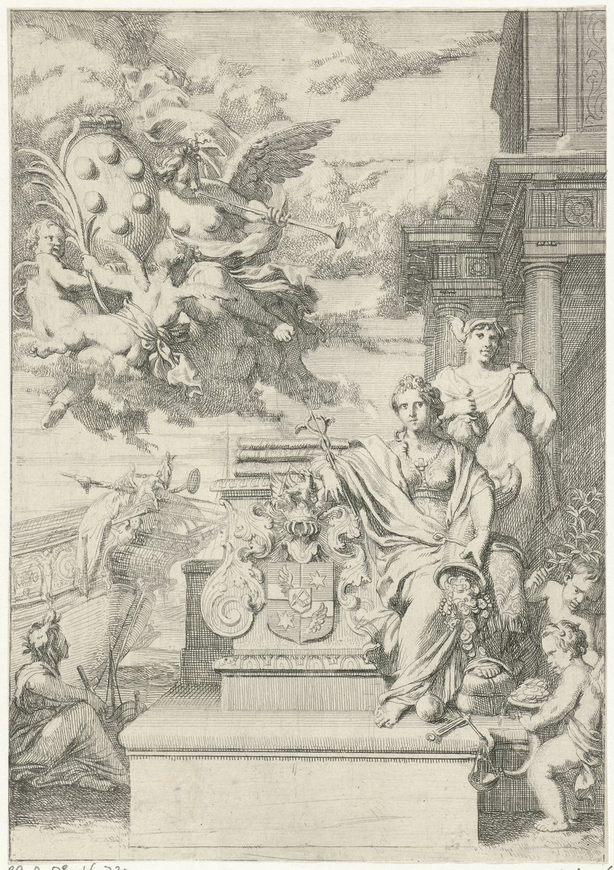 Allegorie auf den Handel und das Familienwappen der Medici von Gerard de Lairesse