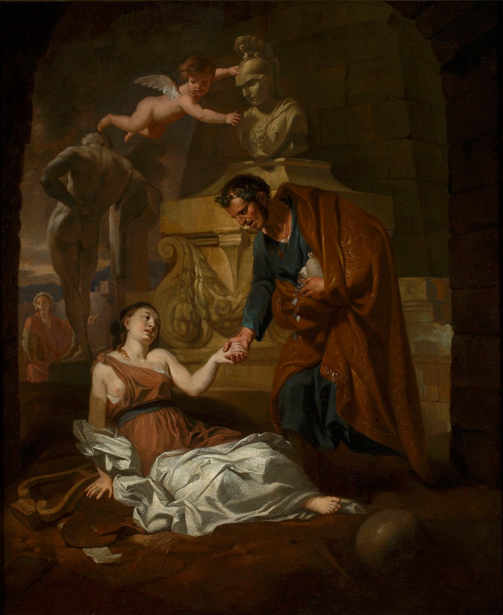 Gaius Maecenas (70 v. Chr. - 8 v. Chr.) unterstützt die verfallenden schönen Künste von Gerard de Lairesse