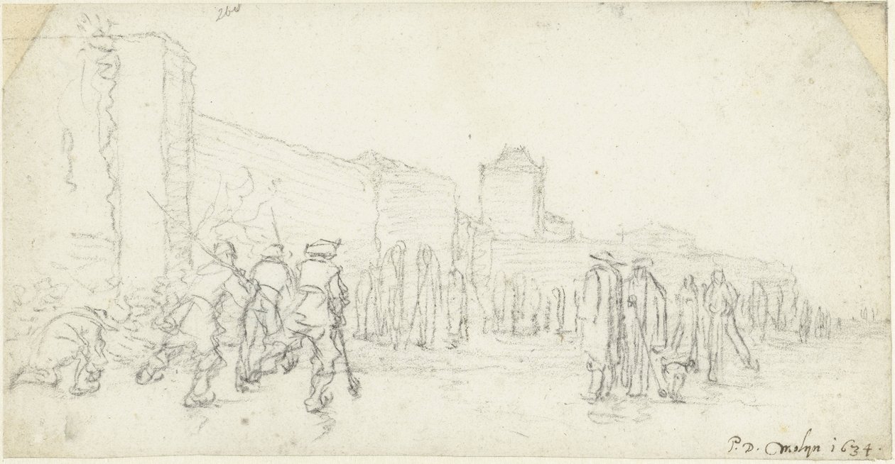 Eisvergnügen bei der Zijlpoort in Haarlem von Gerard ter Borch (II)