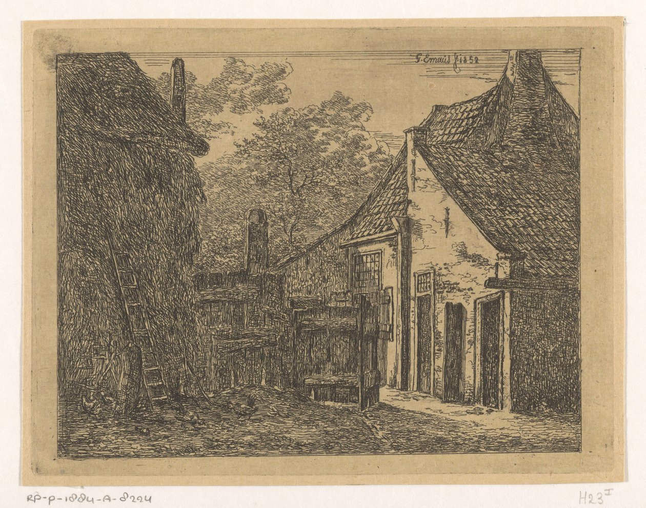 Bauernhof mit Heuschober von Gerardus Emaus de Micault