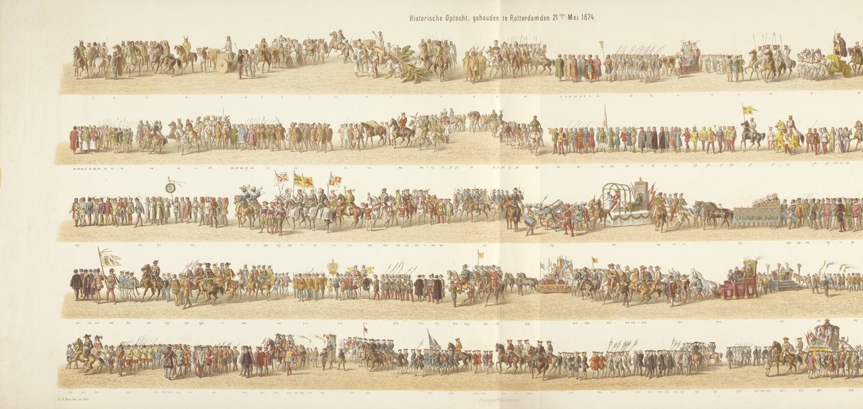 Historische Parade, gehalten in Rotterdam am 21. Mai 1874 von Gerardus Johannes Bos
