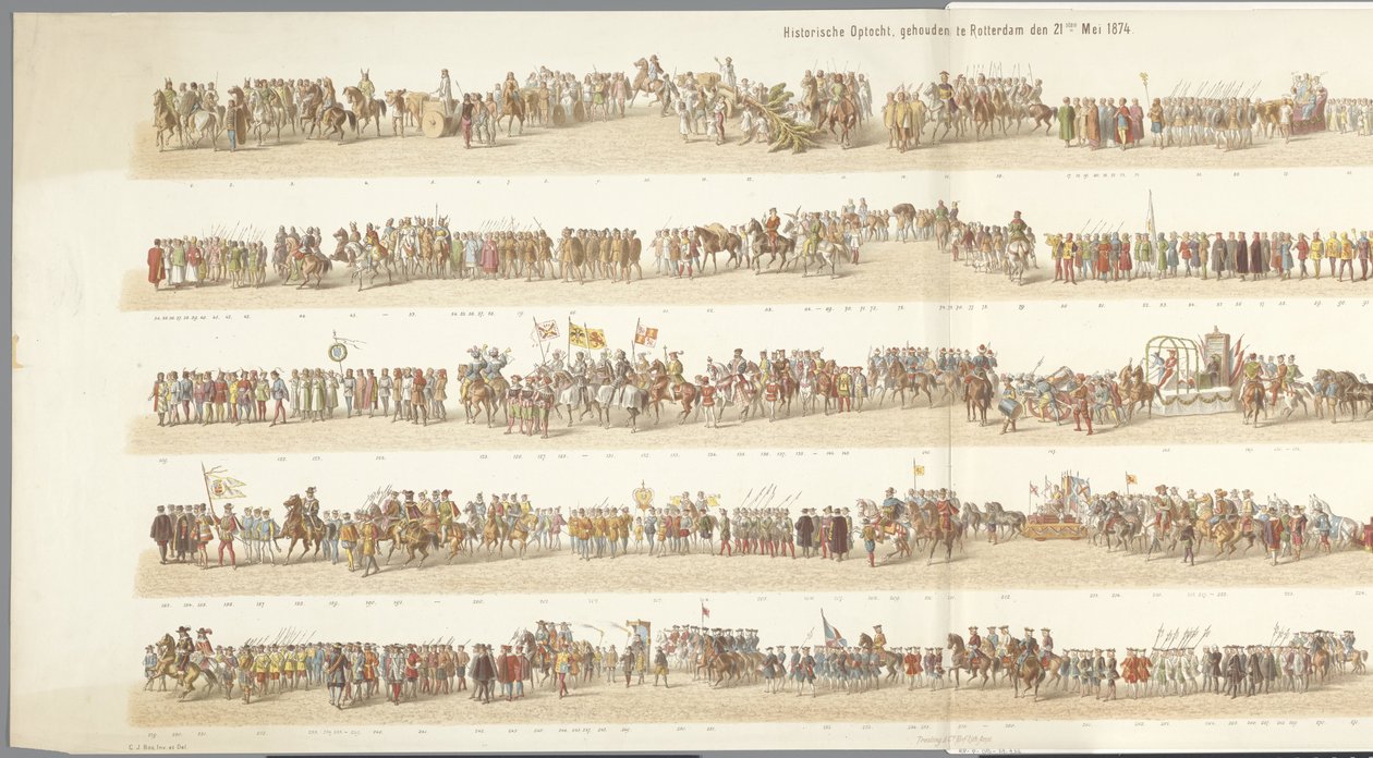 Historischer Umzug in Rotterdam von Gerardus Johannes Bos