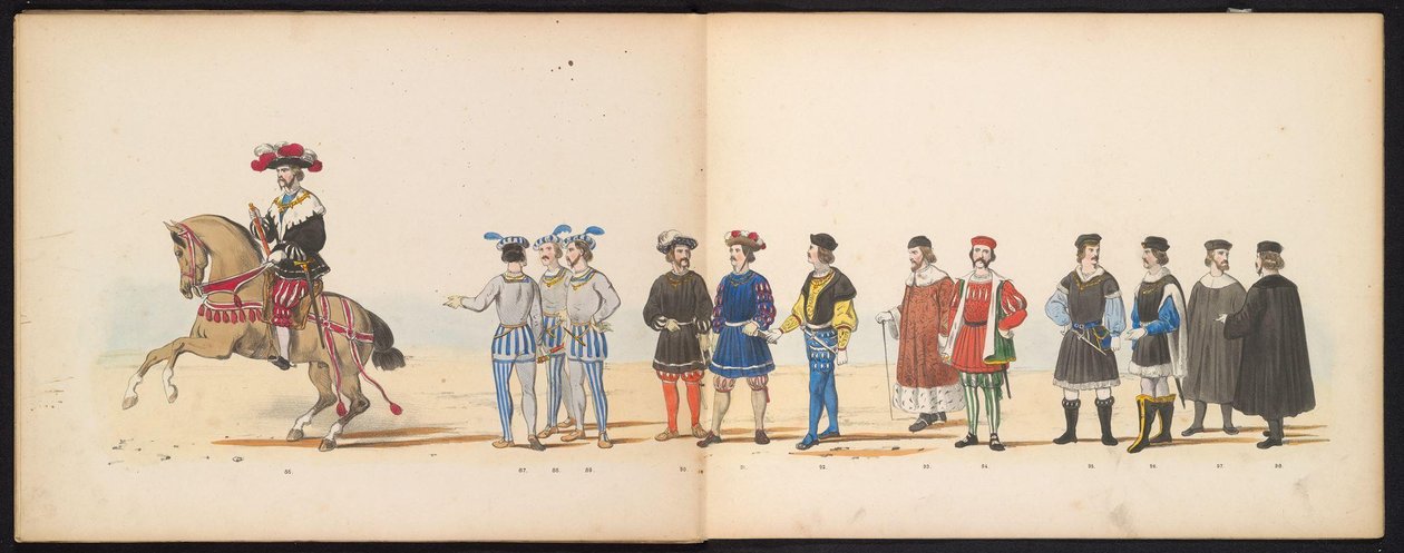 Maskerade der Leidener Studenten, 1855 (Tafel 11) von Gerardus Johannes Bos