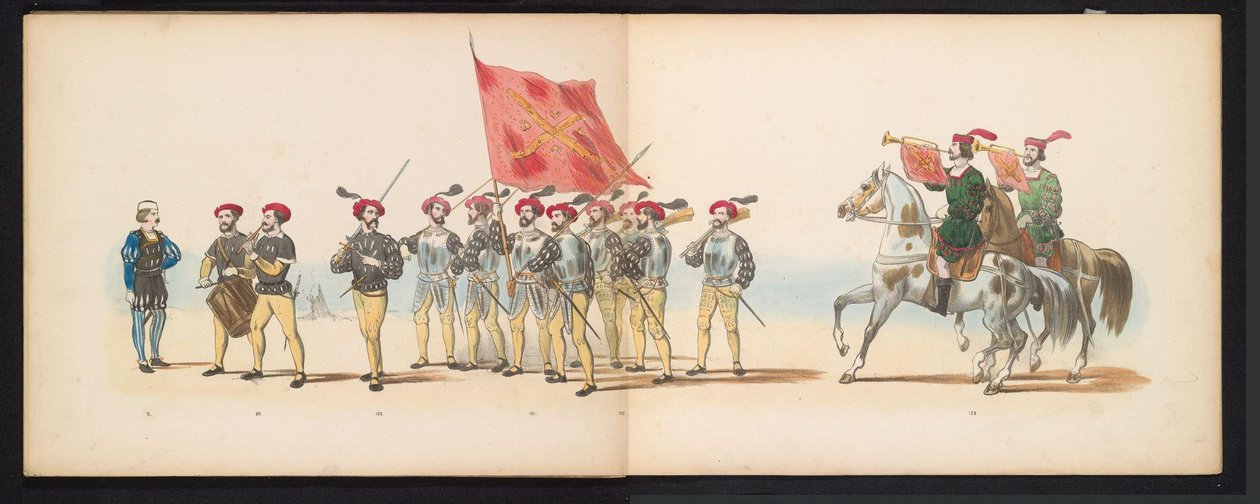 Maskerade der Leidener Studenten, 1855 (Tafel 12) von Gerardus Johannes Bos