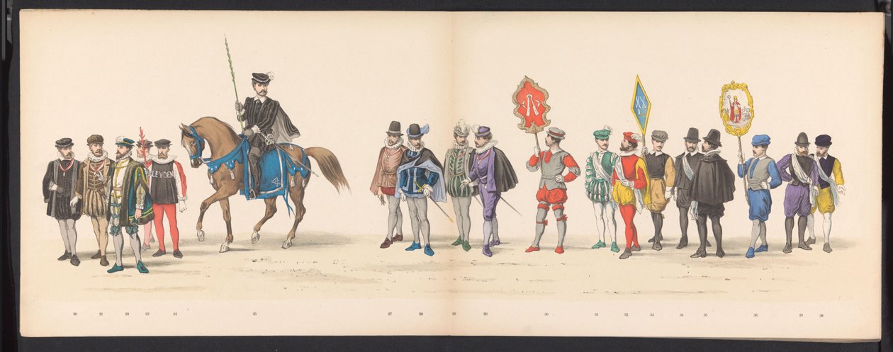 Maskerade der Leidener Studenten, 1875 (Platte 2) von Gerardus Johannes Bos