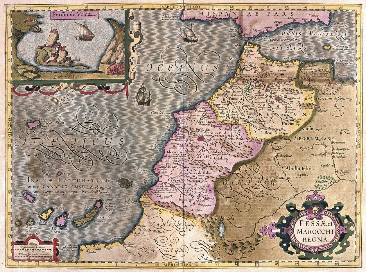 Nordwestafrika mit den Kanarischen Inseln von Gerardus Mercator
