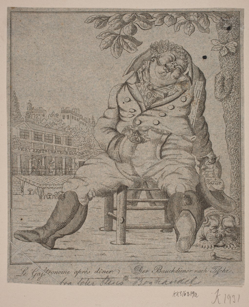 Le Gastronome nach dem Abendessen von Gerhard Ludvig Lahde