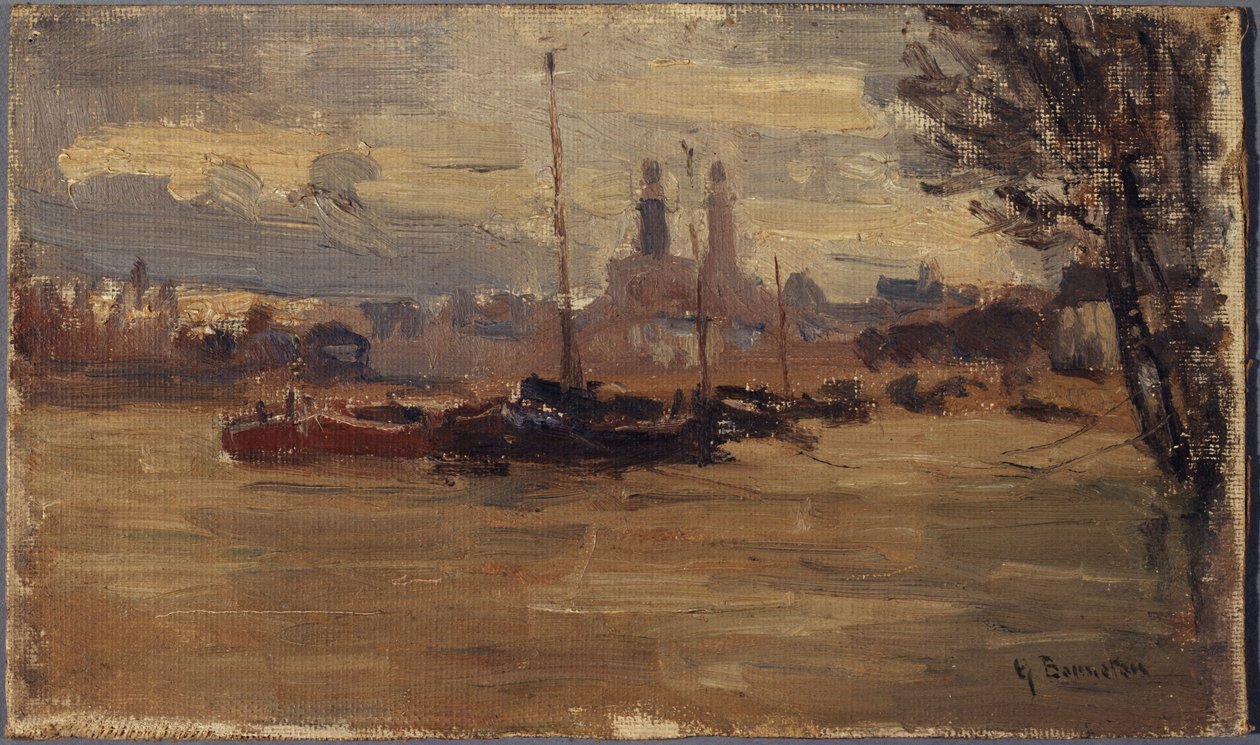 Die Seine an der Pont des Invalides (Überschwemmungen von 1910) von Germain Eugene Bonneton