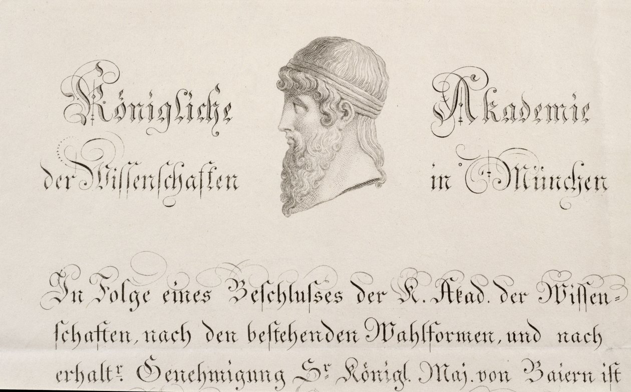 Ein offizielles Dokument der Münchener Königlichen Akademie der Wissenschaften von German School