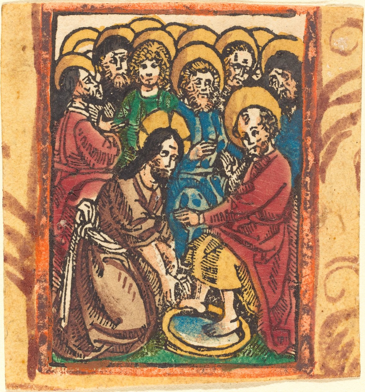 Christus wäscht den Aposteln die Füße von German 15th Century