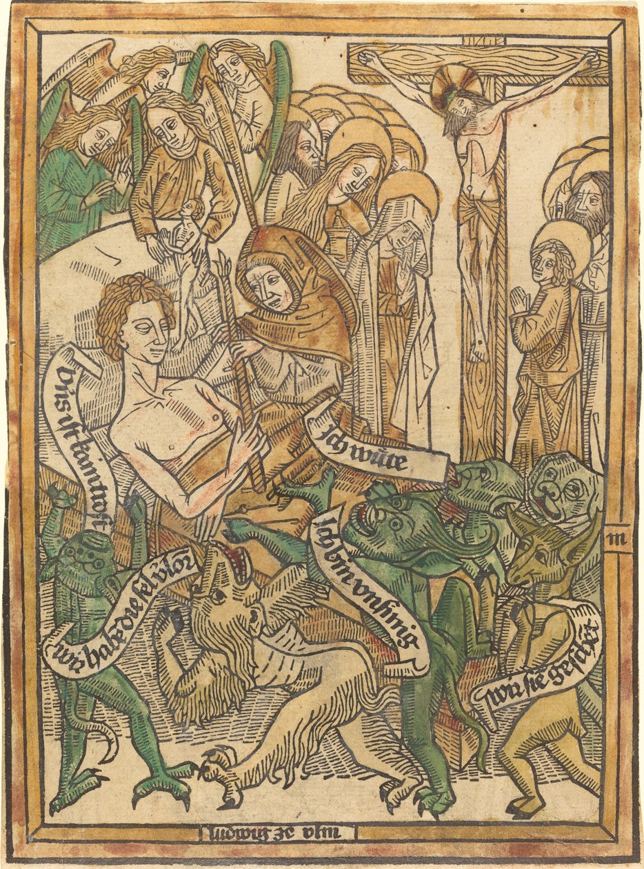 Das letzte Leiden des sterbenden Mannes von German 15th Century