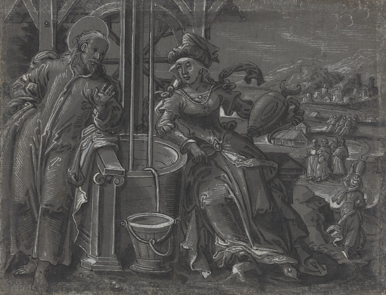 Christus und die Frau von Samaria von German 16th Century