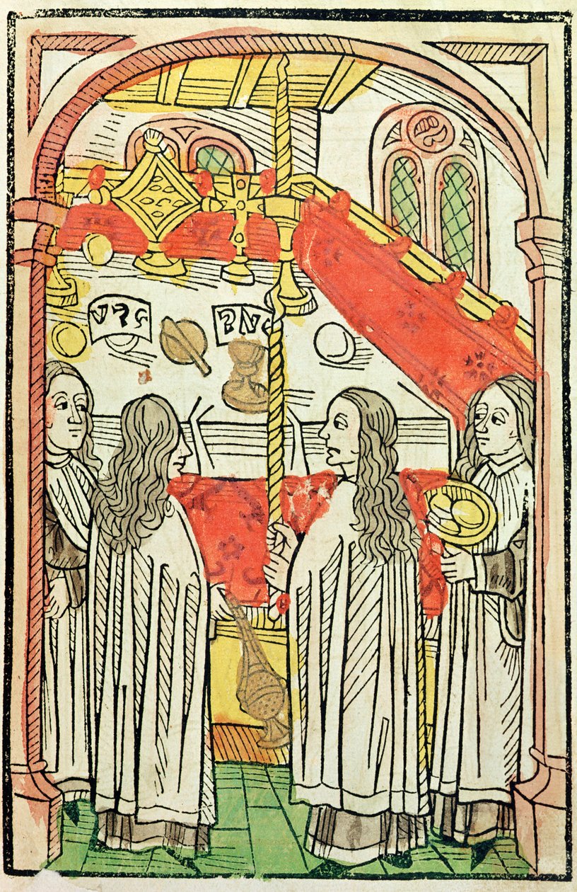 Eine griechisch-orthodoxe Messe beim Konzil von Konstanz 1415, Illustration aus der Chronik des Konzils von Konstanz von Ulrich Richental (1378-1437) 1483 von German School
