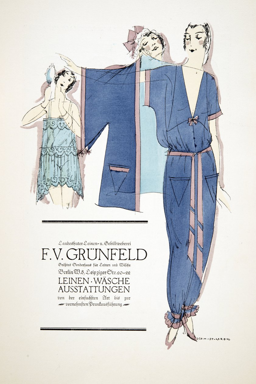 Werbung für "F.V. Grunfeld", aus Styl, veröffentlicht 1922 von German School