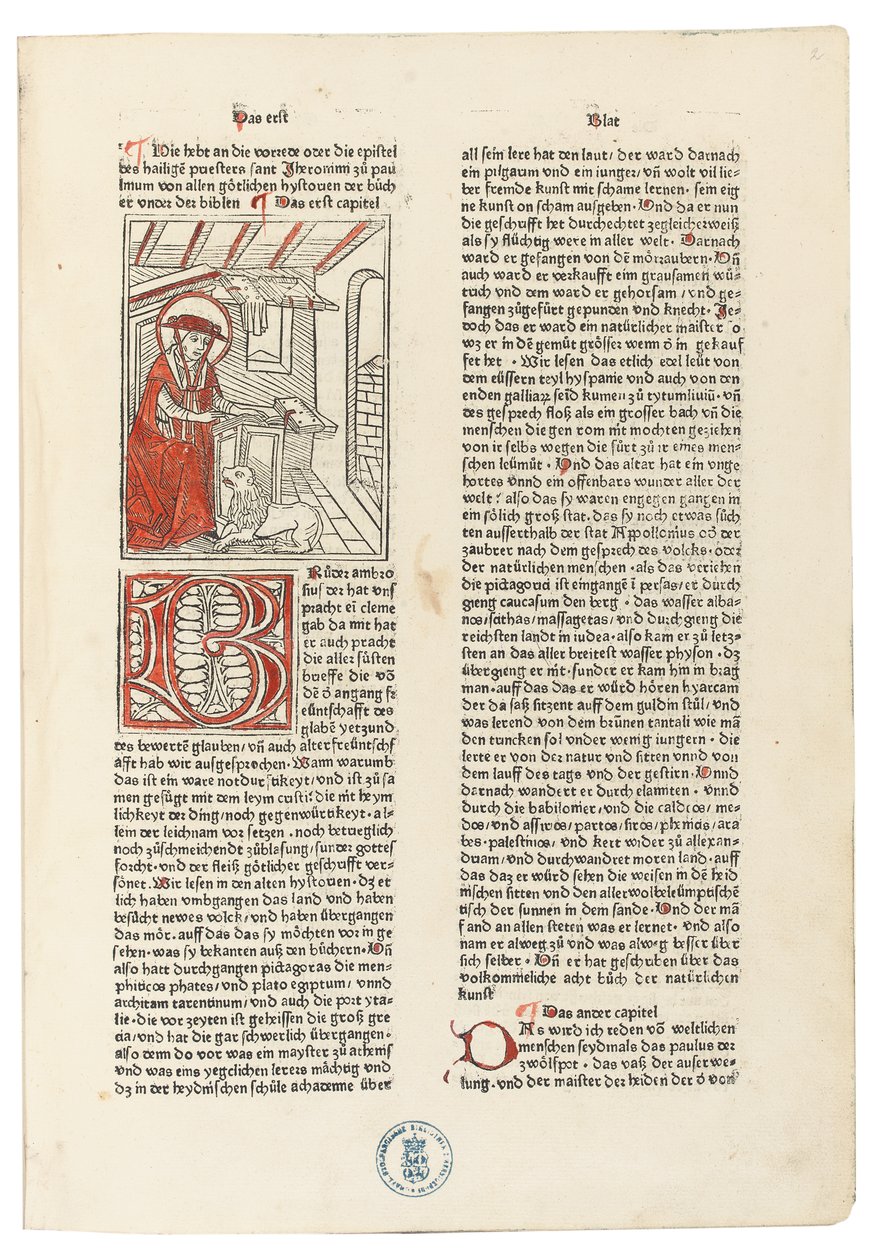 Biblie Germanica, Augsburg: Anton Sorg, 20. Juni 1477 von German School