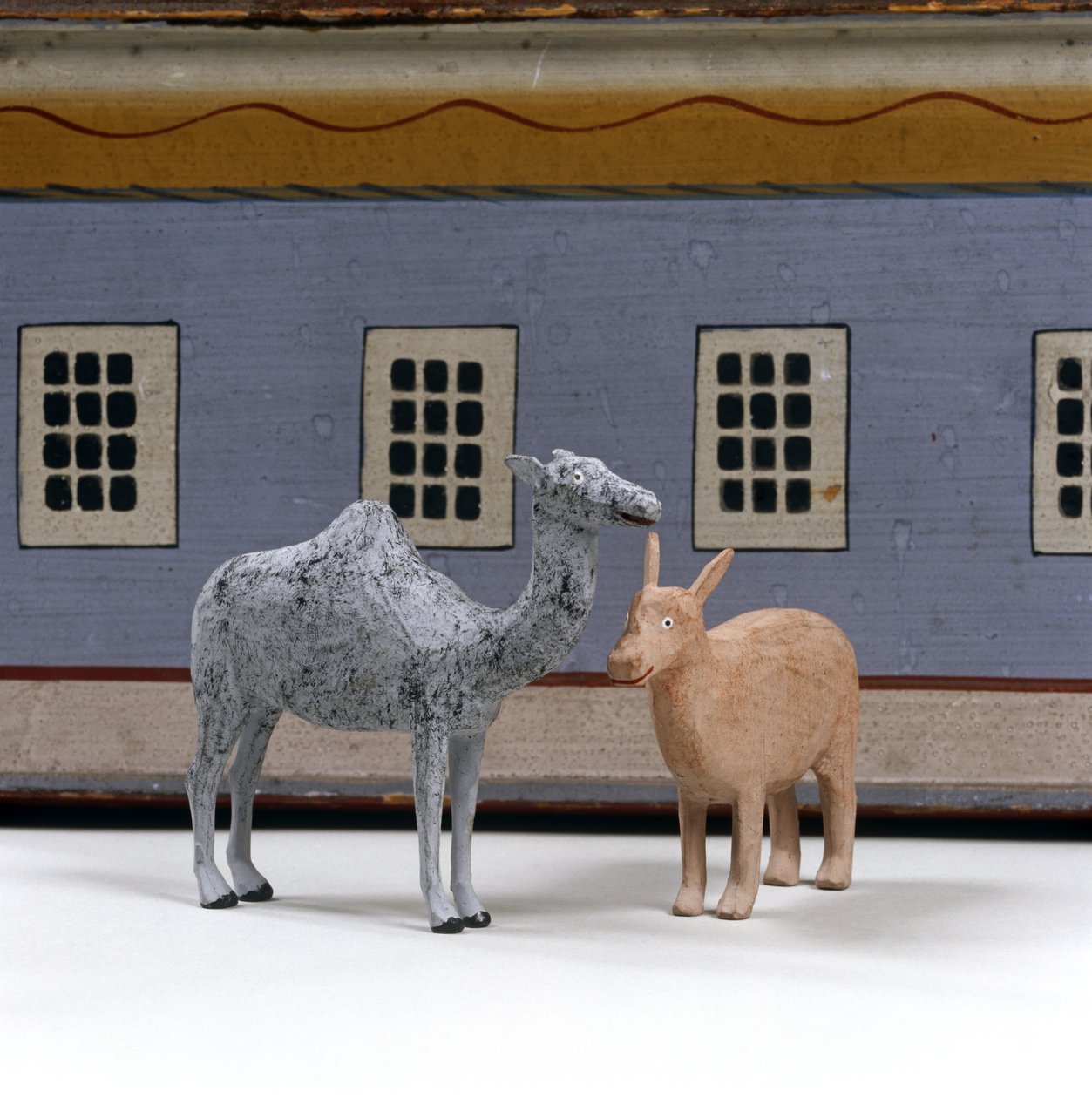 Kamel und Nashorn vor der Arche Noah, ca. 1840 (bemaltes Holz) von German School
