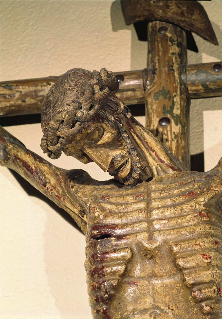 Christus am Kreuz, genannt Le Devot Christ, 1307 (Holz) (Detail) von German School