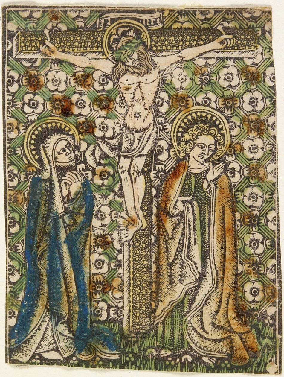Christus am Kreuz mit Maria und Johannes, um 1460 von German School