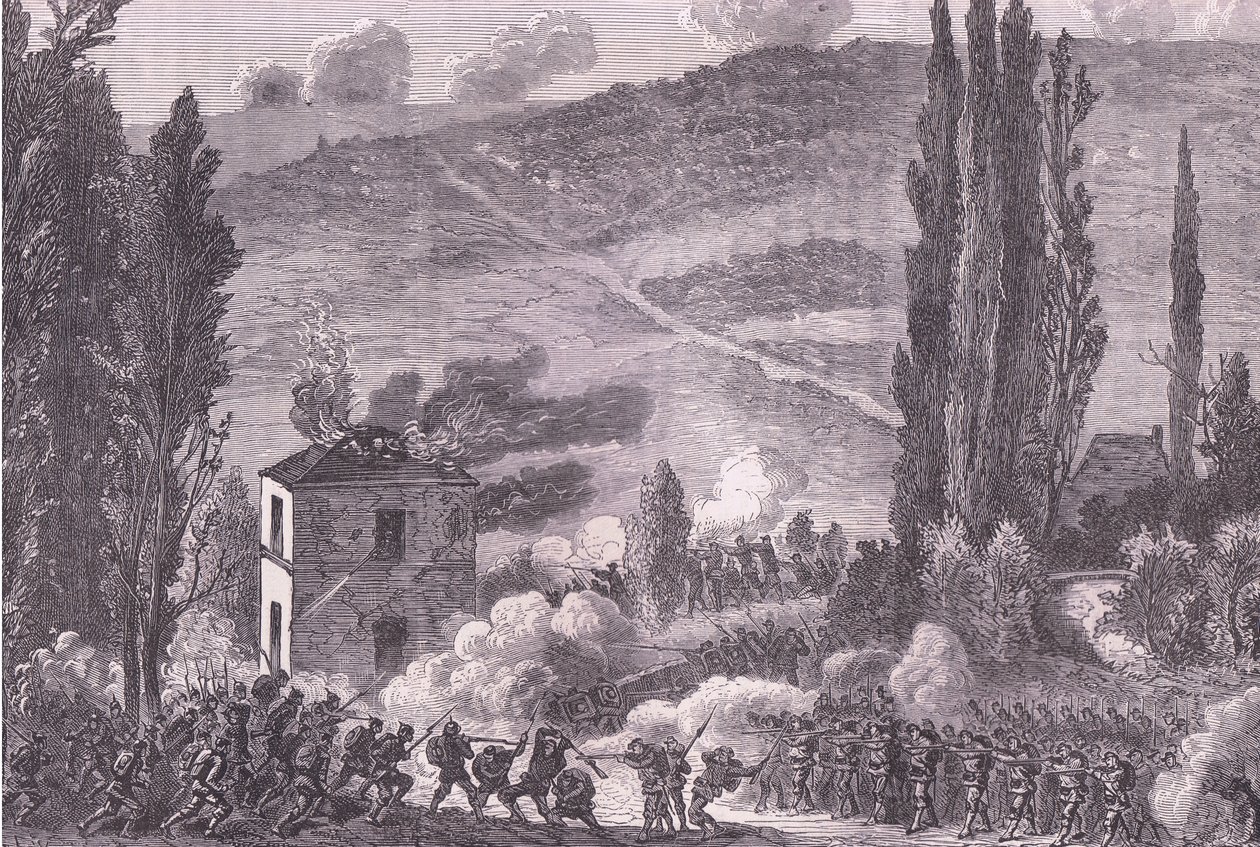 Kampf bei Chatillon, Cassells Geschichte des Krieges zwischen Frankreich und Deutschland, veröffentlicht von Cassell and Company Limited, ca. 1890 (Lithografie) von German School