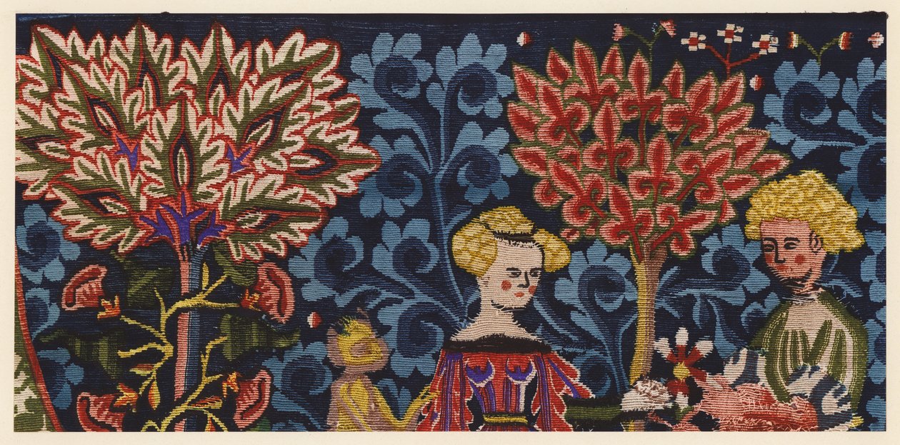 Detail aus Der Garten der Liebe, Wandteppich aus dem Elsass von German School