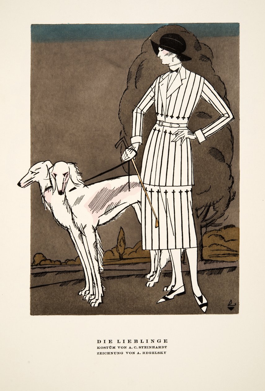 Die Lieblinge, Werbung für Mode von A C Steinhardt, aus Styl, veröffentlicht 1922 von German School