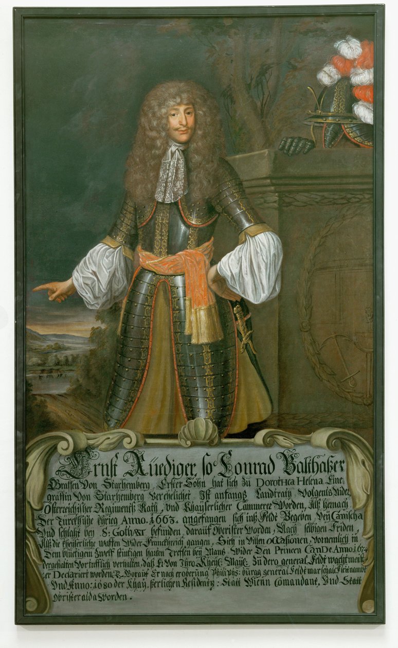 Ernst Rüdiger, Graf Starhemberg, Feldmarschall und Kommandant von Wien während der Türkenbelagerung 1683 von German School