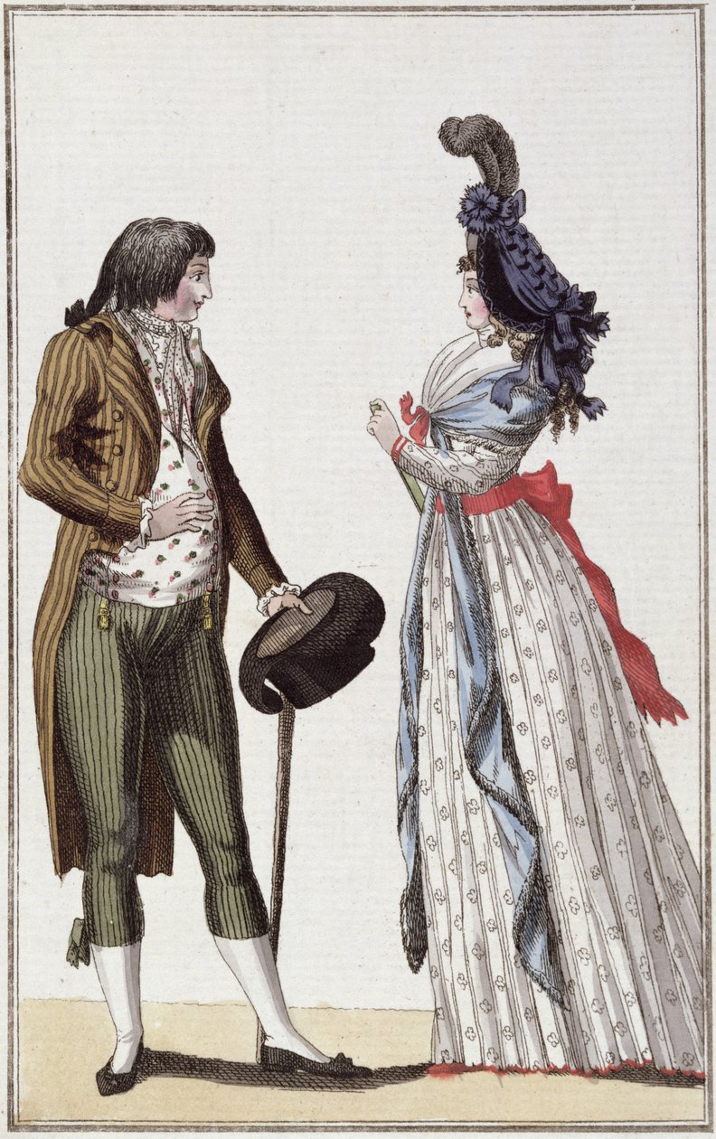 Modisches Paar der Directoire-Periode (1795-99) von German School