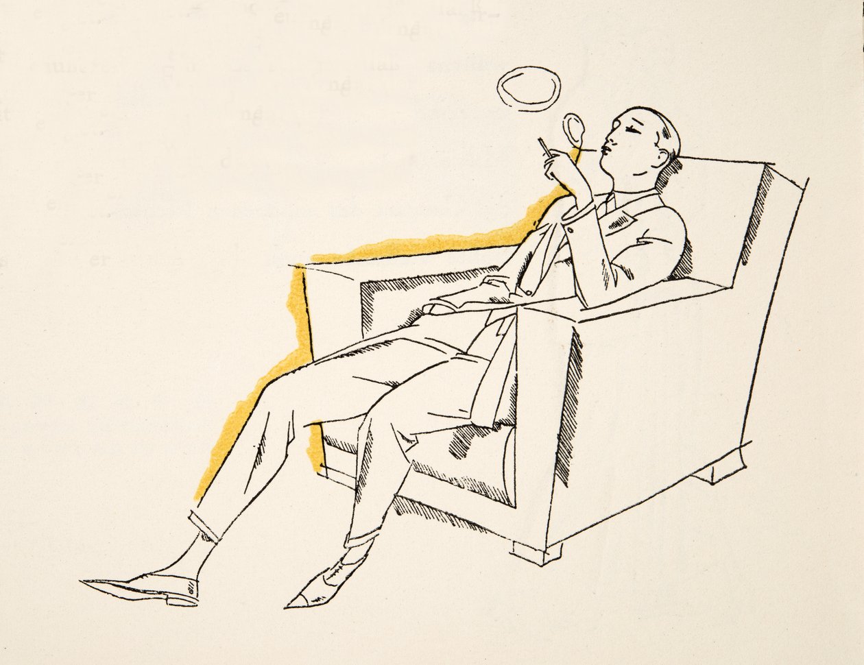 Gentleman, der Rauchkringel bläst, aus Styl, veröffentlicht 1922 von German School