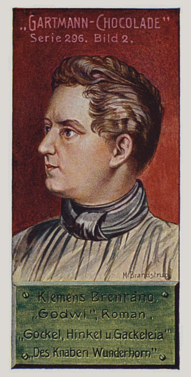 Deutsche Romantiker: Klemens Brentano (Farblithografie) von German School